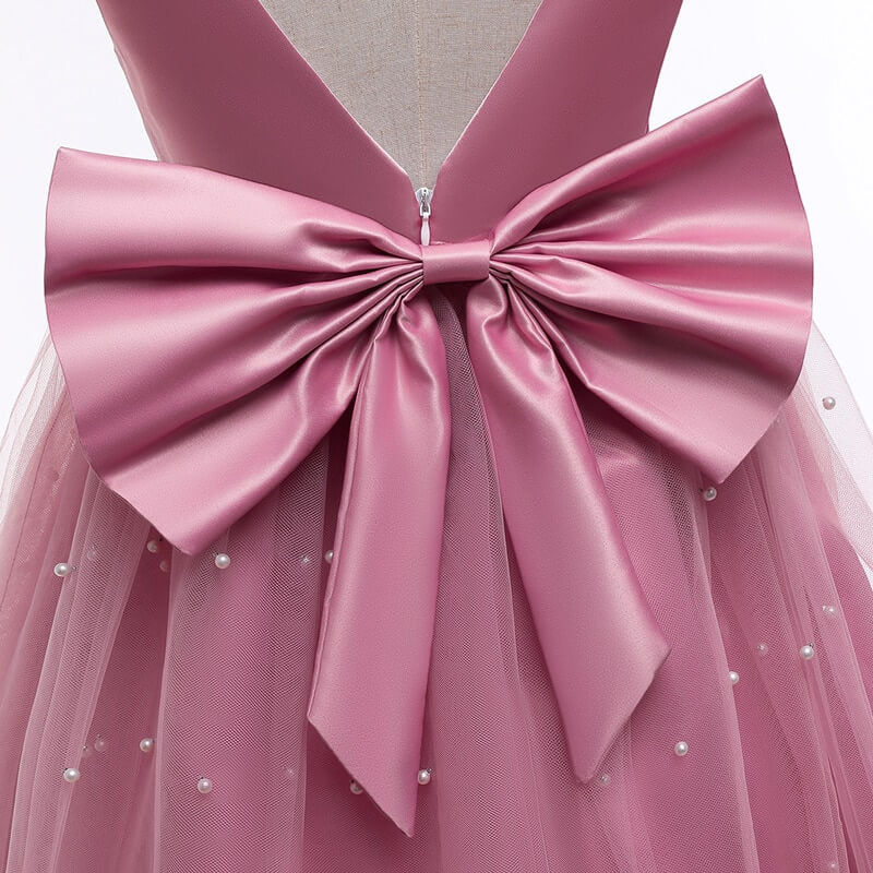 Robe Fille Mariage Rose Poudré – Image 5