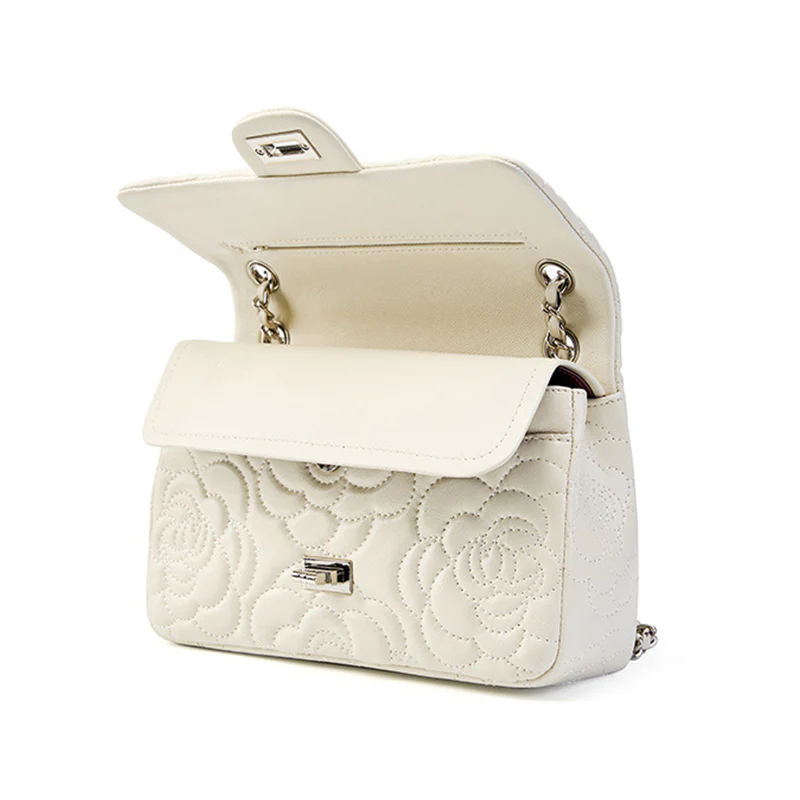 Women Stylish Embossed Leather Chain Strap Shoulder Bag – Image 9