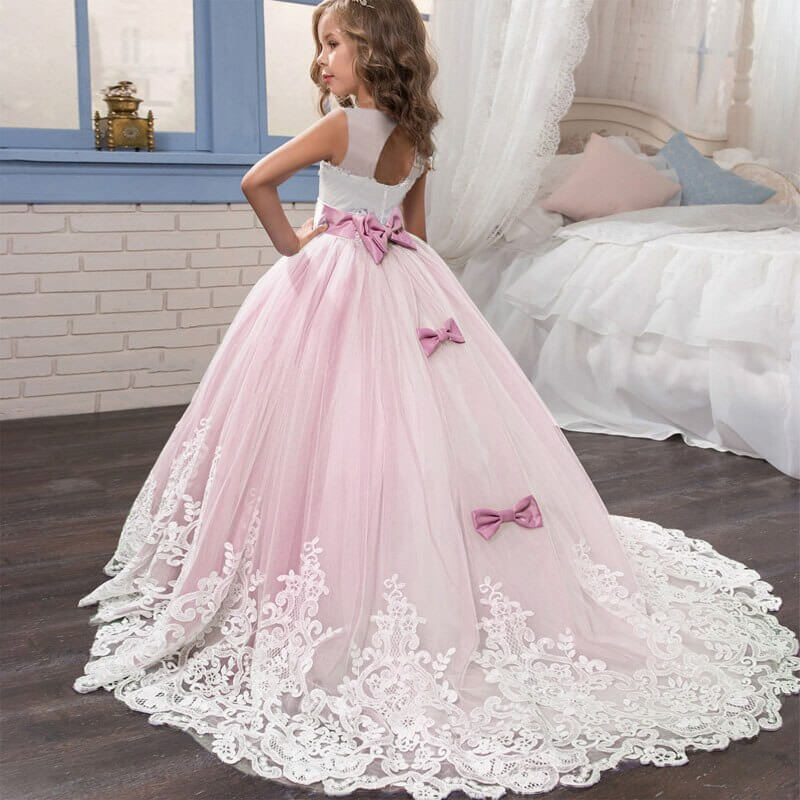 Robe de Princesse Fille avec Traine – Image 3