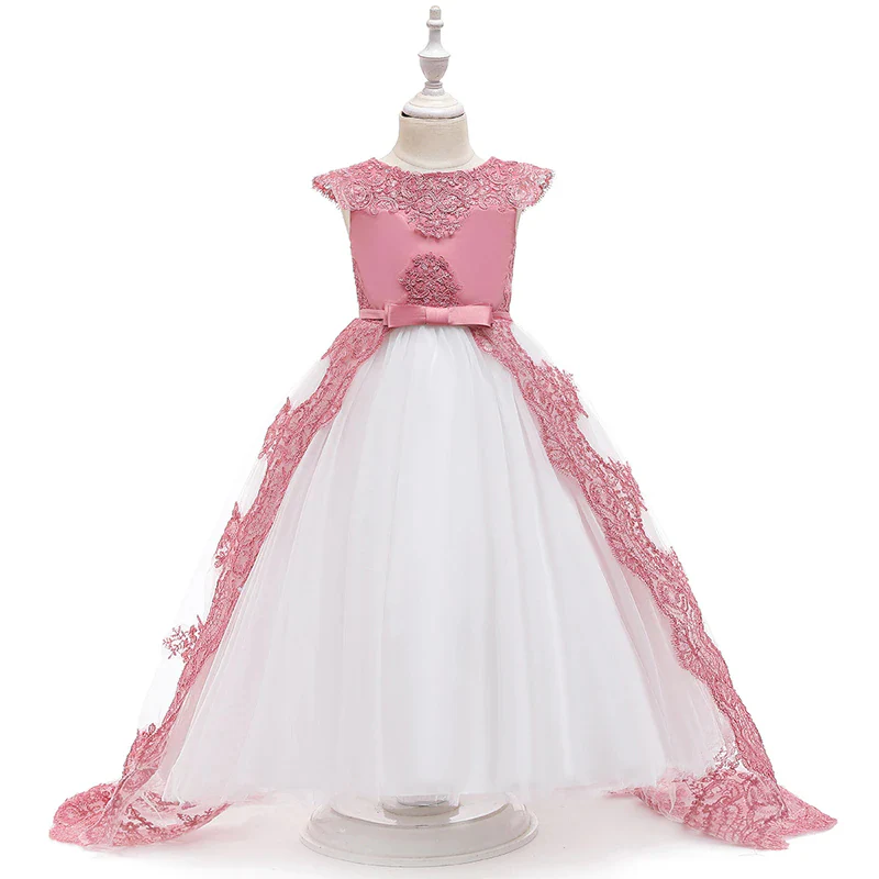 Robe de Princesse avec Traine pour Petite Fille – Image 3